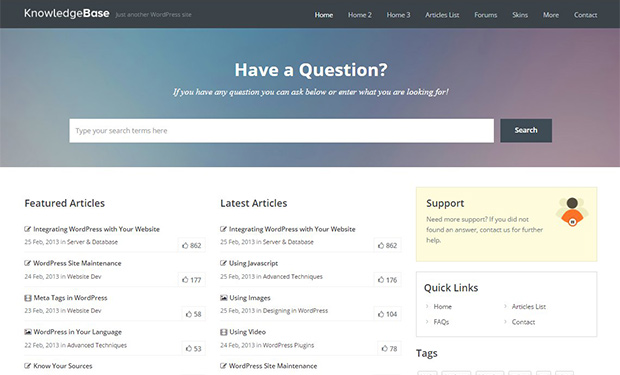 Knowledge Base - WordPress Support Theme