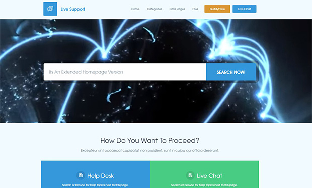 Live Support Helpdesk WordPress Theme