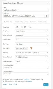 Google Maps Widget for WordPress