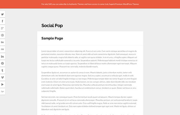 Social Pop WordPress Plugin