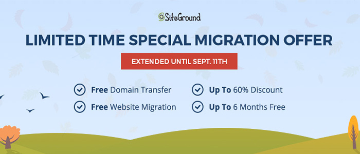 Hosting Migration Deals With Siteground (Extended Until 11th Sep)